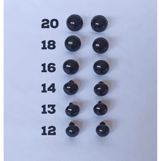 Kit Olho com trava de segurança preto para amigurumi e boneca, olhos tamanho 12, 13, 14, 16, 18 e 20 em Oferta na Shopee