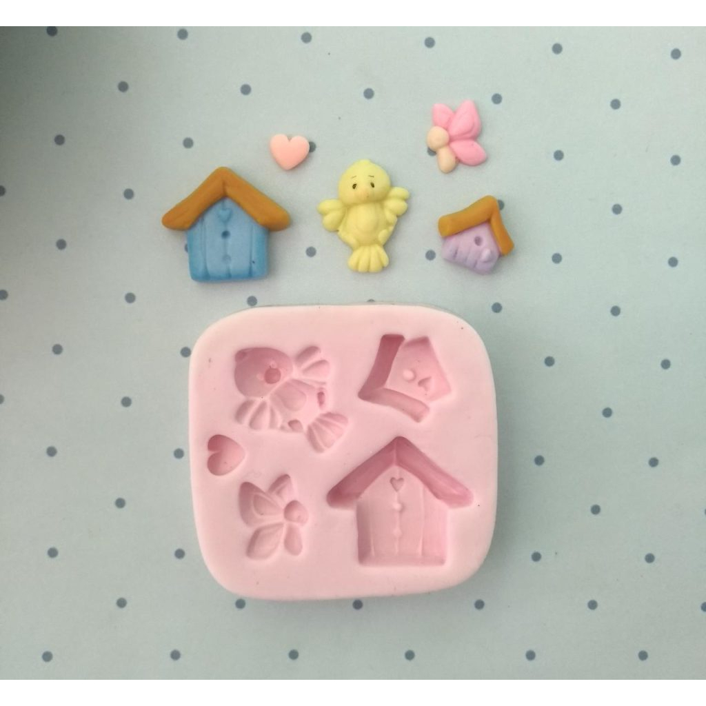 Molde de Silicone Casa de Pássaro - MA646 em Oferta na Shopee