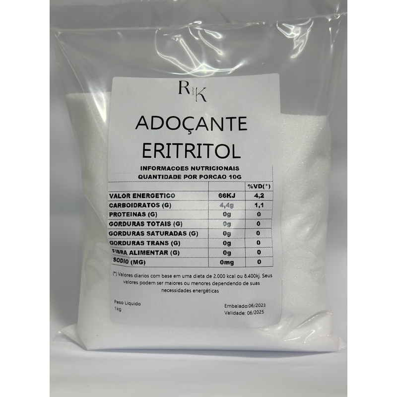 Eritritol cristal 1kg (PROMOÇÃO) em Oferta na Shopee