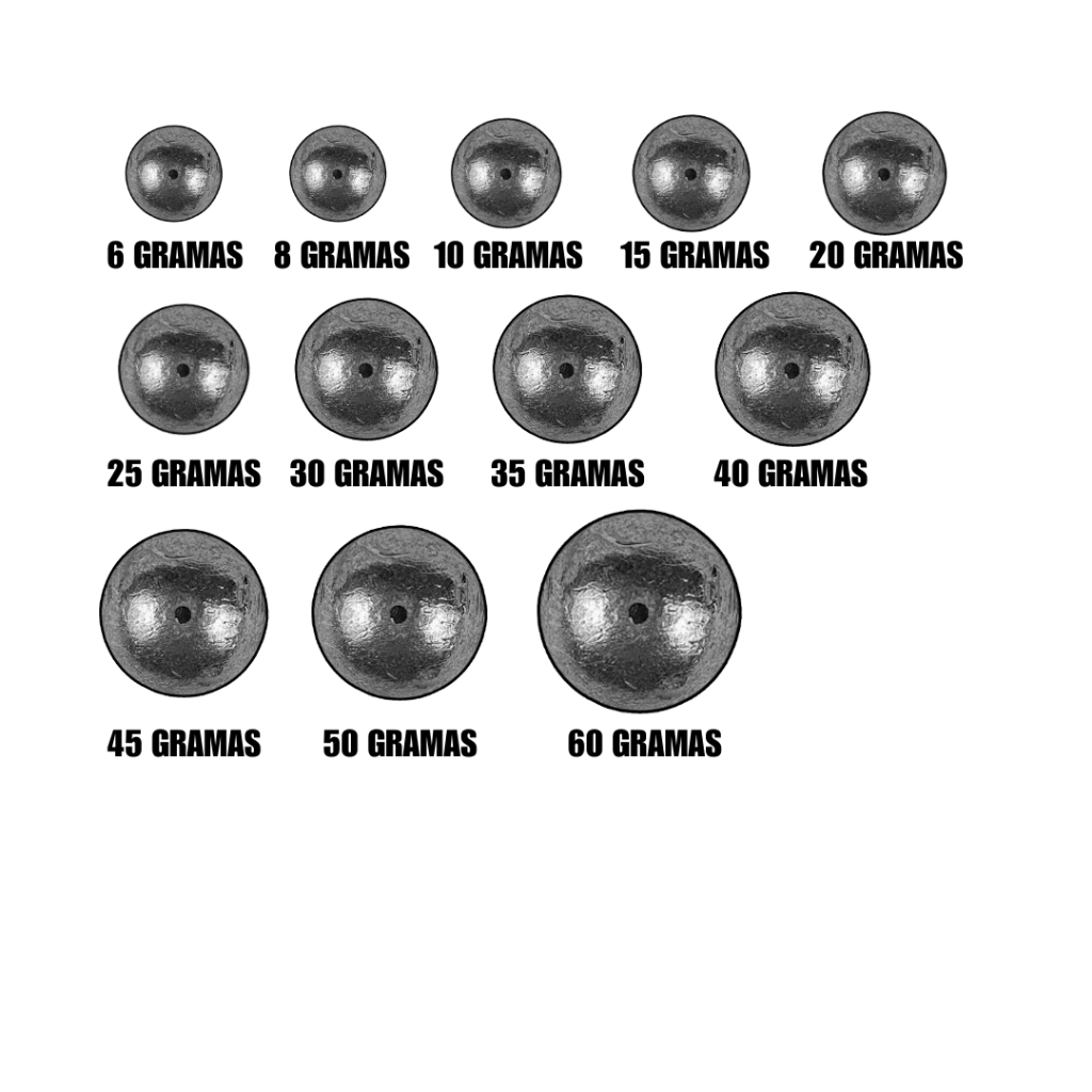 Chumbada Bola, Chumbo Poita Natural Para Pesca - Fracionados