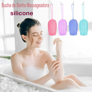 Bucha Esponja Com Cerdas Macia Porta Gancho Massageadora Silicone Escova De Banho