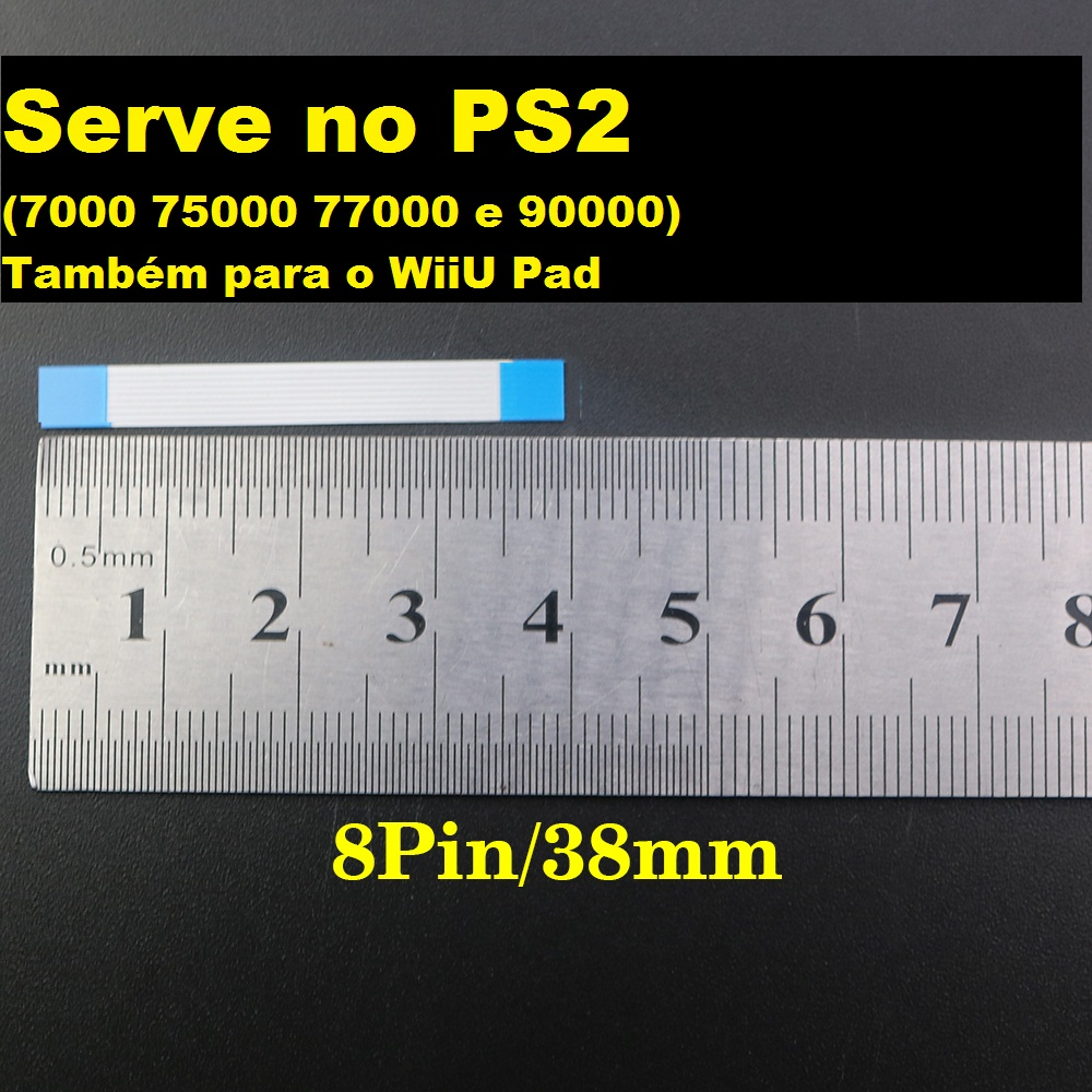 Cabo Flat Botão Power Reset P S 2 Slim Modelo 70x 75x 77x 90x e WiiU Pad - Flex do Power/Reset