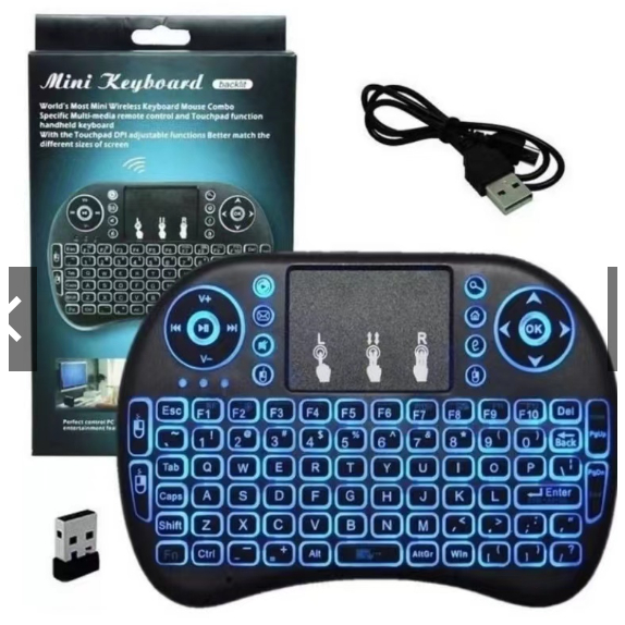 Mini Teclado Controle Sem Fio Wireless Iluminado