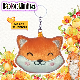 Lembrancinha personalizada - kit com 10 unds de chaveiro raposinha - menina ou menino
