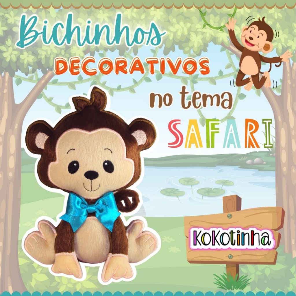 Kit Enfeite decorativo - Bichinhos do safari
