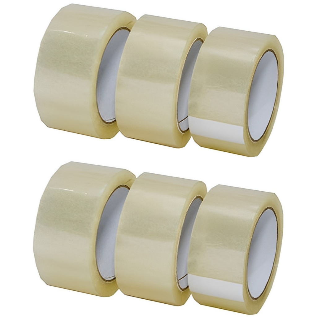 6 Fita Adesiva 45mm X 100metros - 6 Rolos Larga Resistente Fita Adesiva Transparente