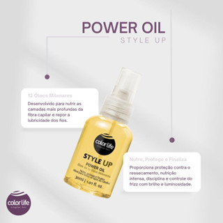 Óleo Capilar Power Oil 30ml Controle do Frizz e Nutrição com 12 Óleos Milenares Color Life Profissional | Envio Imediato