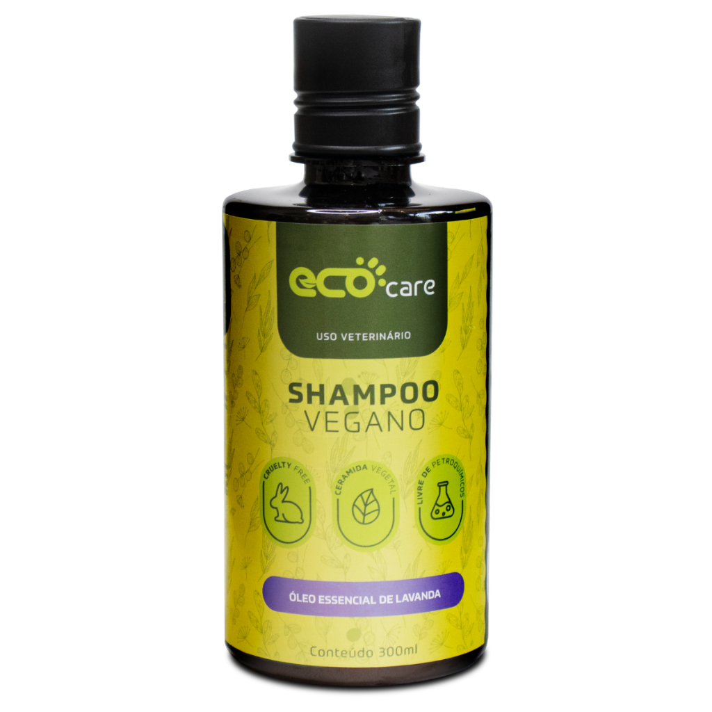 Shampoo Profissional Pet 300ml Eco Care Vegano Natural Suave Cachorro Gato Banho de Lavanda