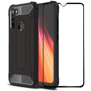 Capa anti impacto para redmi note 8 duas camadas(película de vidro opcional)