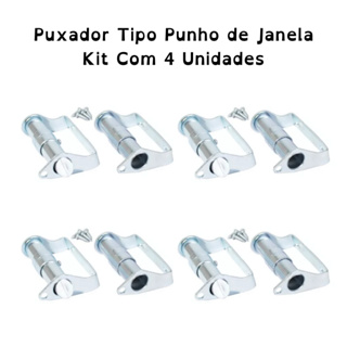 Puxador Tipo Punho de Janela Zincado kit Com 4 Unidades. em Oferta na Shopee