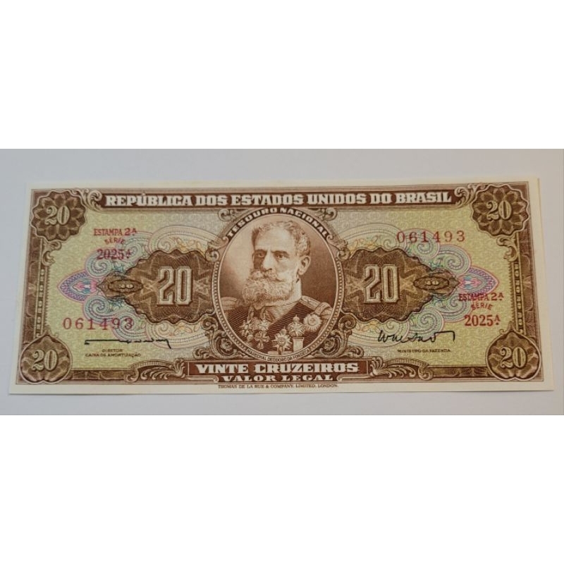 Nota antiga de 20 cruzeiros/ Marechal Deodoro da Fonseca  1950