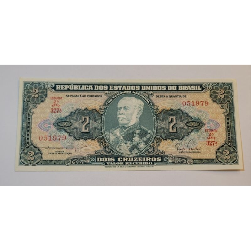 Cedula antiga de 2 cruzeiros/ Duque de Caxias 1955