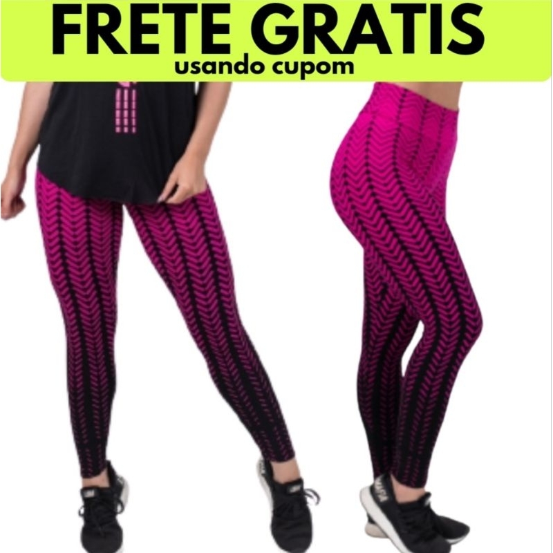 Calça Legging Estampada Poliamida Zero Transparência Cintura Alta Fitness Academia