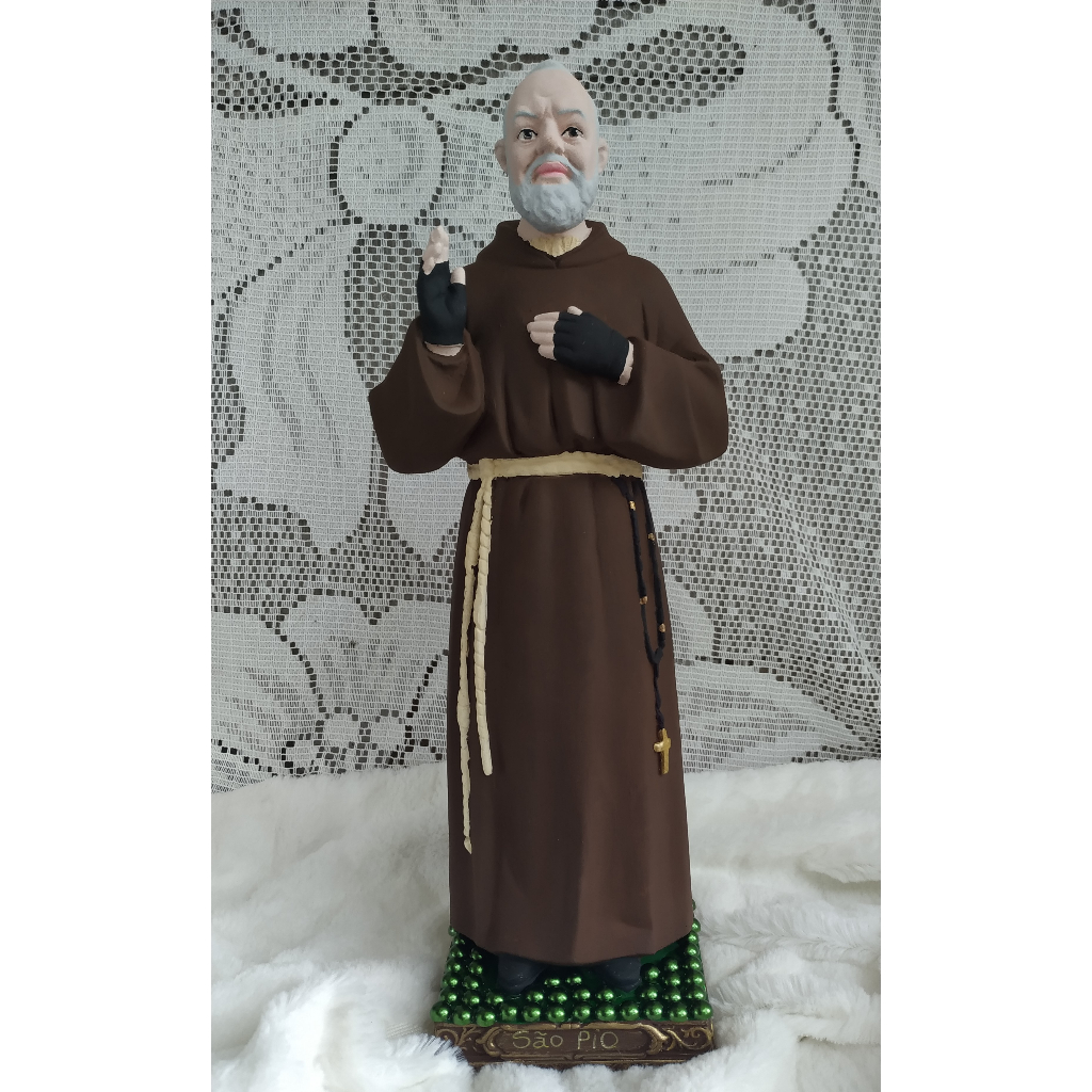 São Pio de Pietrelcina - Padre Pio - Imagem de gesso