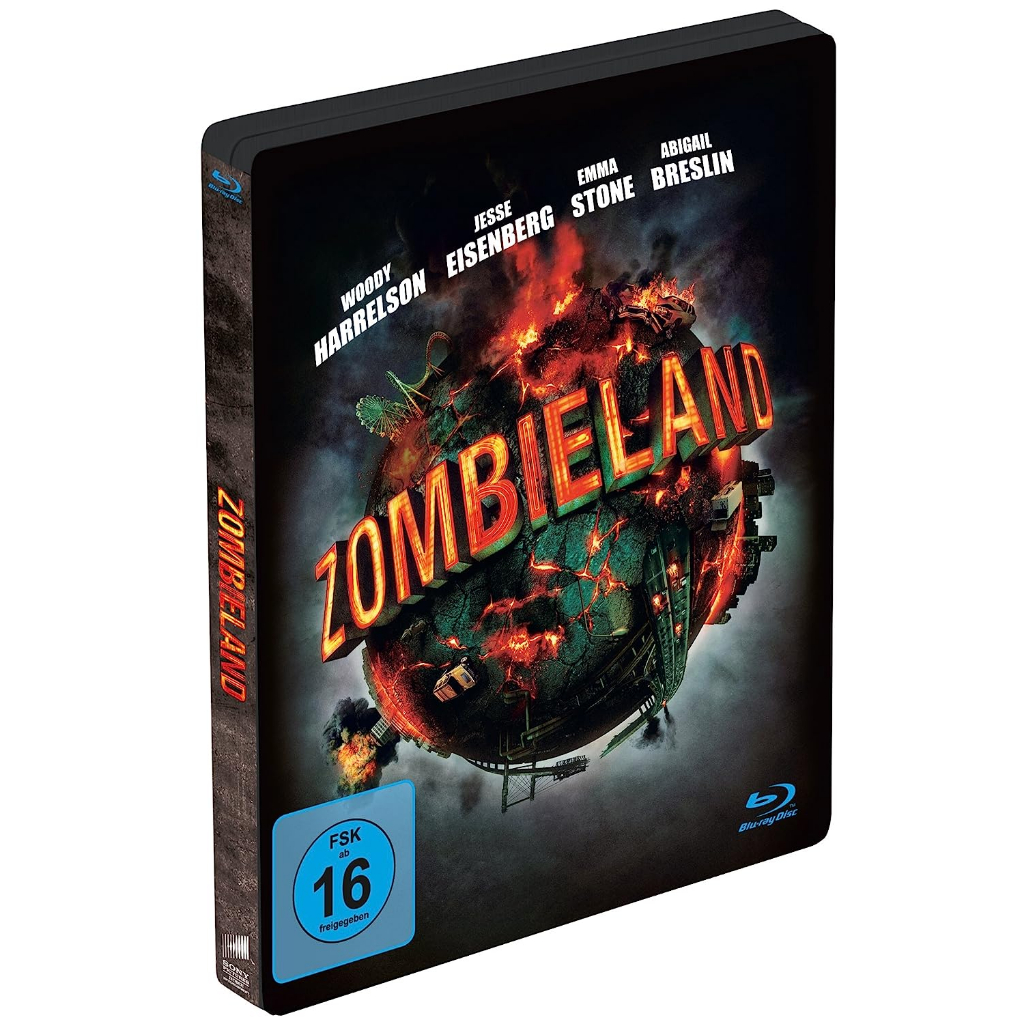 BLU-RAY ZUMBILÂNDIA STEELBOOK / WOODY HARRELSON / BILL MURRAY / EMMA STONE / JESSE EISENBERG [DE/HK] ABC C/ DUB. LEG. PT-BR (Inserido o BD de HONG KONG com audio e legenda PT-BR) (RARO)