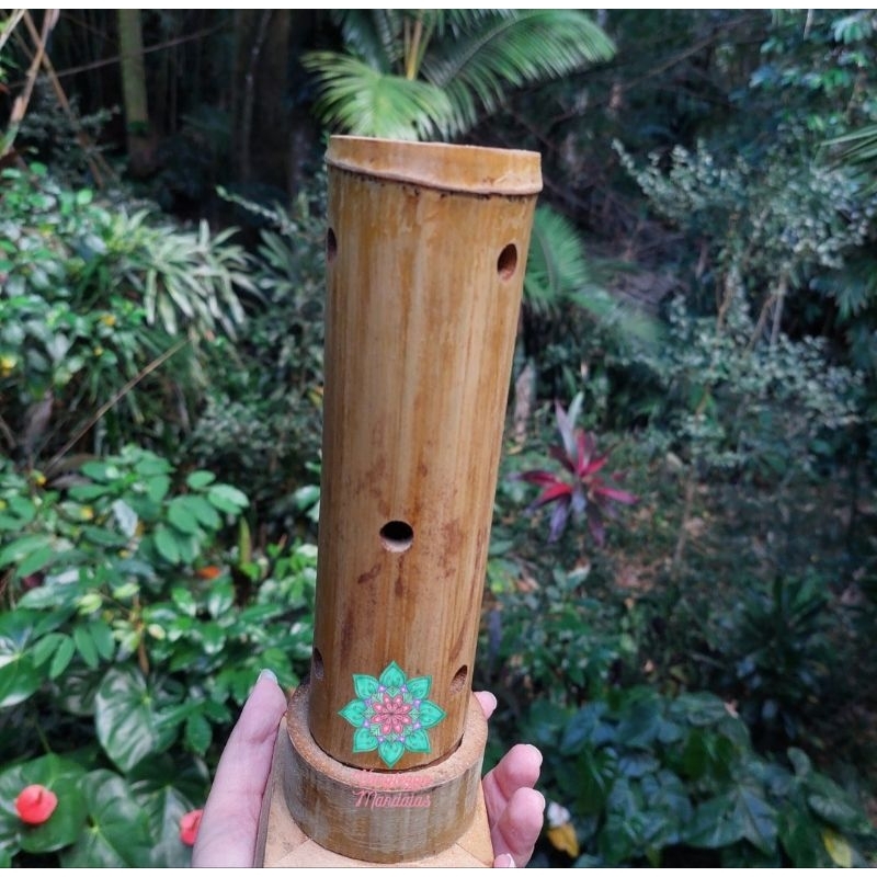 porta incenso de bambu - porta incenso natural - incensario natural