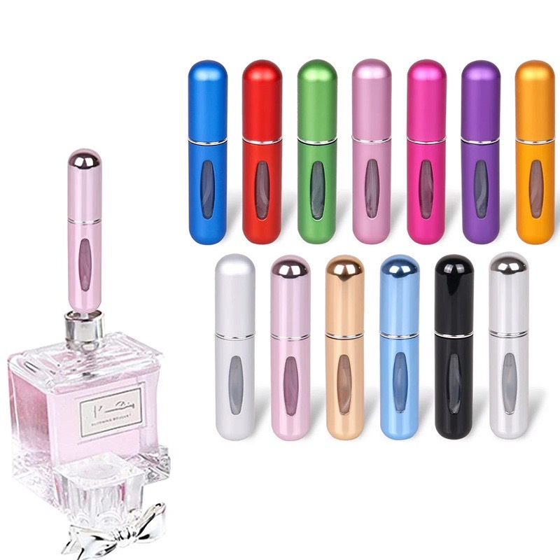 Mini Porta Perfume Frasco Portátil Spray 5ml Bolsa Viagem Recarregavel