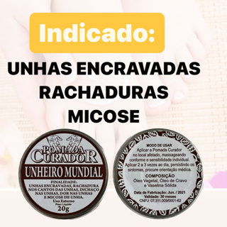 POMADA CURADOR UNHEIRO MUNDIAL 20g em Oferta na Shopee