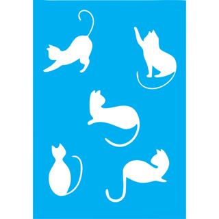 Stencil para Pintura Gatinhos 2 - tamanho 20x14 cm em Oferta na Shopee