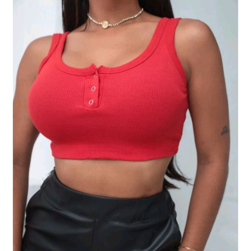 cropped blusa canelado feminina