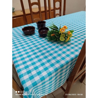 toalha de mesa xadrez Azul turquesa  para 6 lugares #piquenique#xadrez em Oferta na Shopee