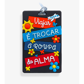 Tag de Mala – Viajar é trocar a Roupa da Alma – Identificador de bagagem emborrachada em Oferta na Shopee