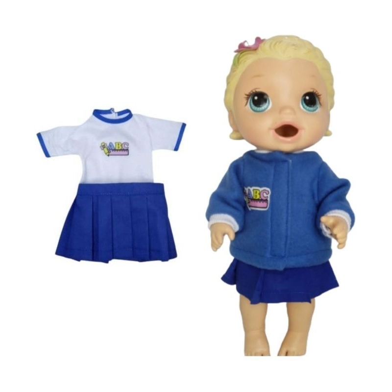 Uniforme escolar mais jaqueta para boneca baby alive em Oferta na Shopee