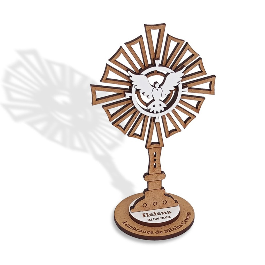 Ostensório Eucaristia Crisma Espirito Santo 12cm Kit 15 Peças