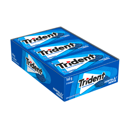 Goma de Mascar Chiclete Trident Hortelã 168g 21un