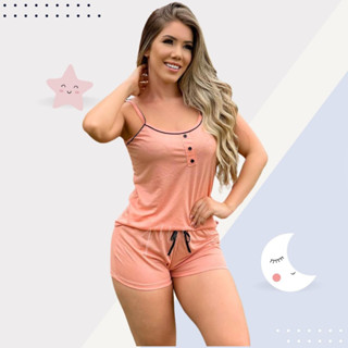 Pijama Feminino Estilo Americano Liso