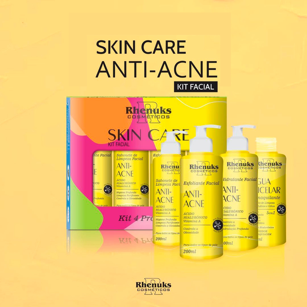KIT SKIN CARE TRATAMENTO FACIAL ANTI ACNE - RHENUKS