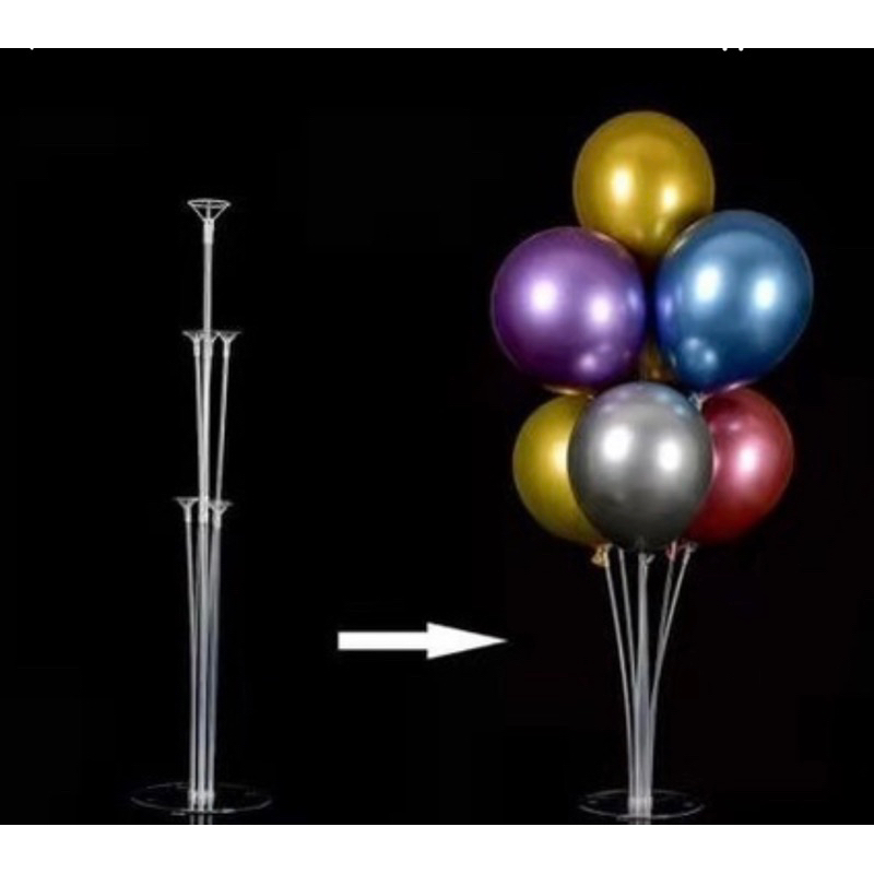 Detalhes do kit Suporte Balao 7 Haste Suporte Para Bexiga 70cm Enfeite De Festa OFF/