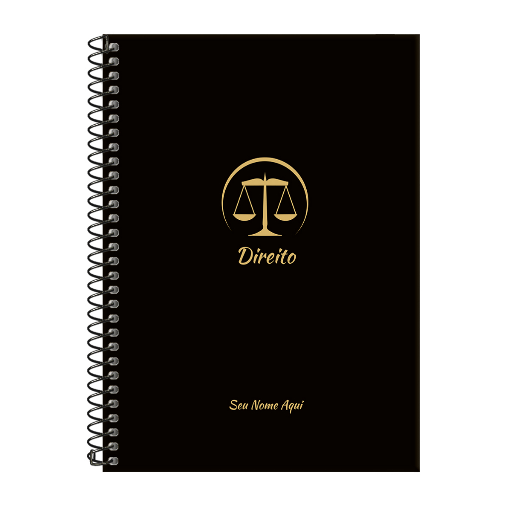 Caderno Colegial Personalizado Profissões Preto e Ouro Matérias - Parte 1