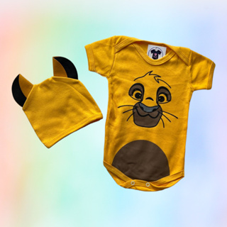 Body Bebê Simba - Leão - Menino + Touca em Oferta na Shopee