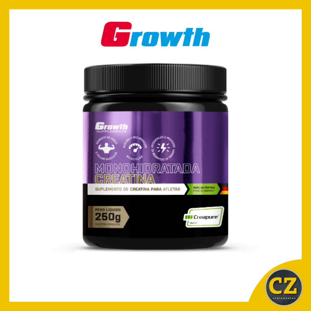 Creatina Creapure (100gr/250gr) - Growth Supplements em Oferta na Shopee