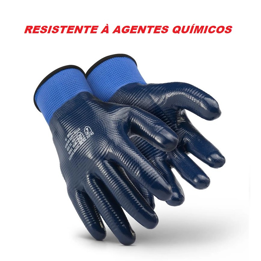 Luva de Proteção Emborrachada Látex Nitrílico Super Resistente 1002 Super Safety CA 41076 em Oferta na Shopee