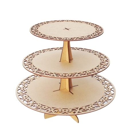 Suporte Porta Balas Doces 03 Andares Mdf Crú em Oferta na Shopee