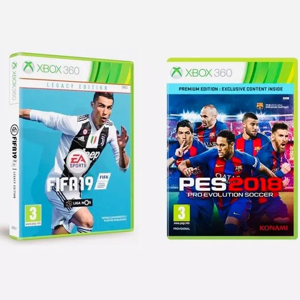 Kit PES18 + FIFA19 X-360 DESBLOQUEADO - Destravado