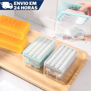 Porta Sabão em Barras Com Esfregão Suporte Escova Com Rolos Para Lavar Roupas Faz Espuma Ferramenta 2 em 1 Limpeza em Oferta na Shopee