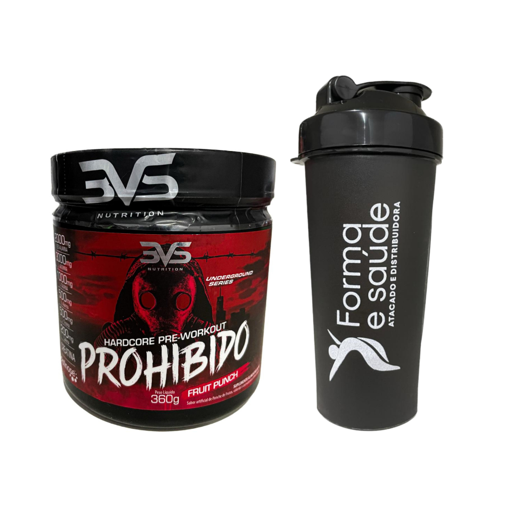 Prohibido Pré treino 360g 3vs Nutrition com beta alanina + coqueteleira