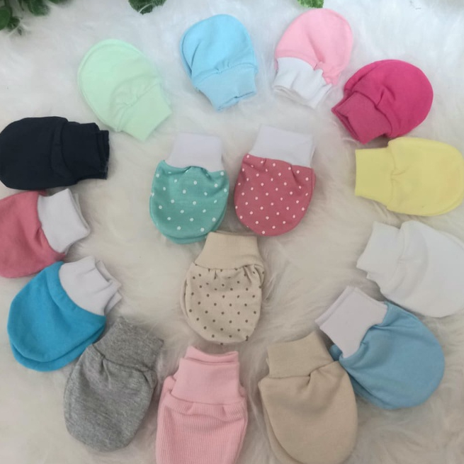 kit 3 pares Luva Bebê RN (par) 100% Algodão . 100% Algodão cores Lisa. Promoção !!!