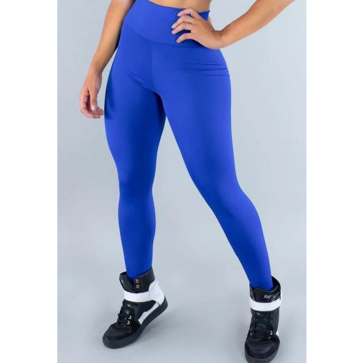 Calça Legging Azul Royal Suplex Cotton Liso Levanta Bumbum Envio Imediato em Oferta na Shopee