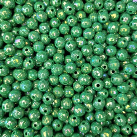 Miçangas Globinho Sextavada leitoso/Irisada 8mm 60 Unidades/Miçangas e pulseiras