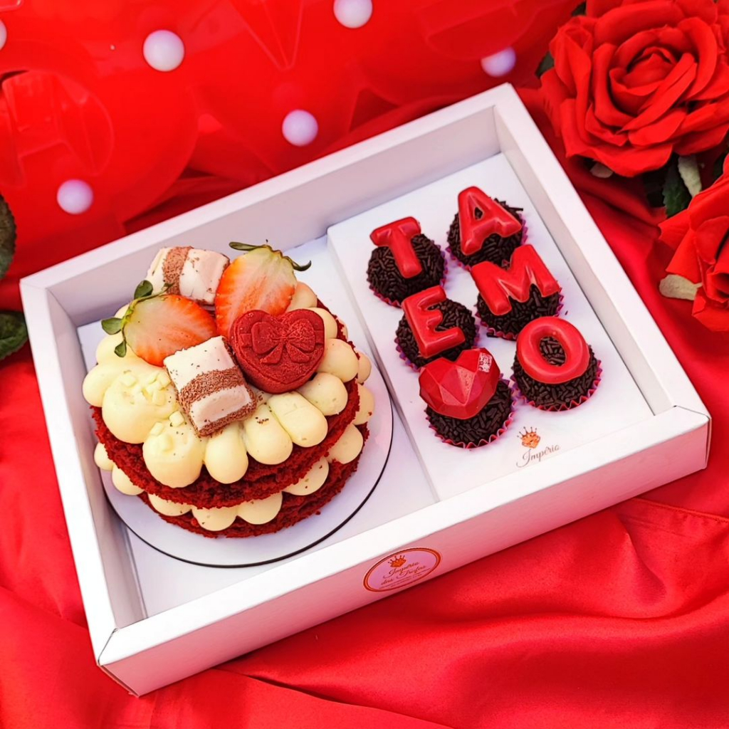 Caixas para Bentô + 6 Doces - 18x22,5x10cm, Mini Bolo, Confeitaria KIT 5~20