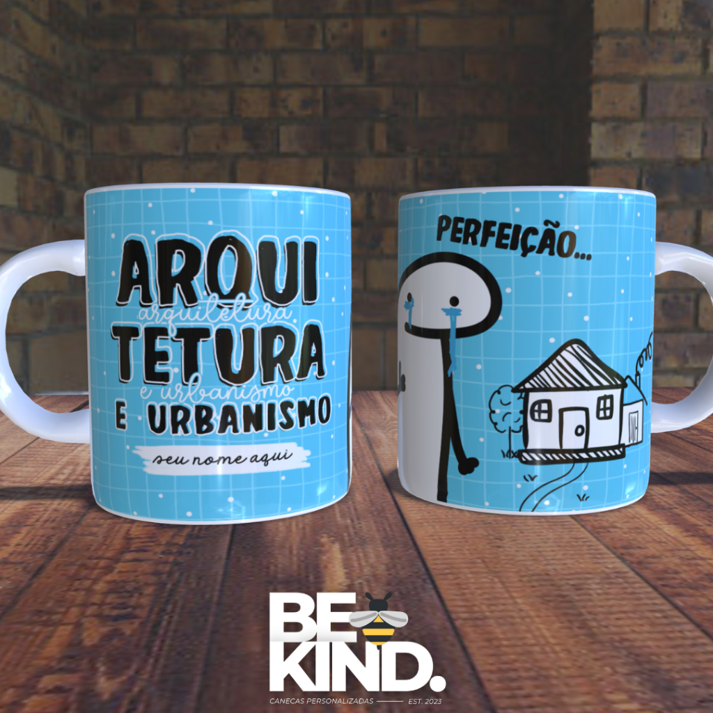 Caneca personalizada Flork Profissões "Arquitetura e Urbanismo" com seu nome | be kind.
