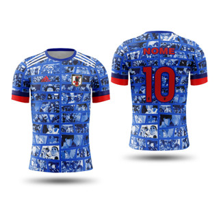 *PERSONALIZE* Camisa Uniforme Japão  Versao Anime Uniforme Seleçao Copa do Mundo Futebol Personalizada