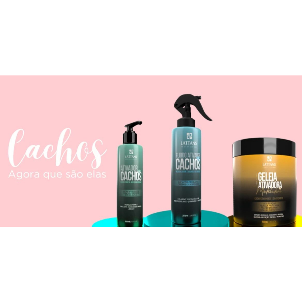 Kit Completo Lattans- Geleia, Ativador de Cachos e Fluido - day after