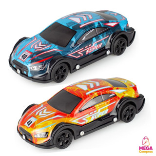 Carrinho De Controle Remoto Recarregável Neon Race Brilha No Escuro Toca Música Acende Luz