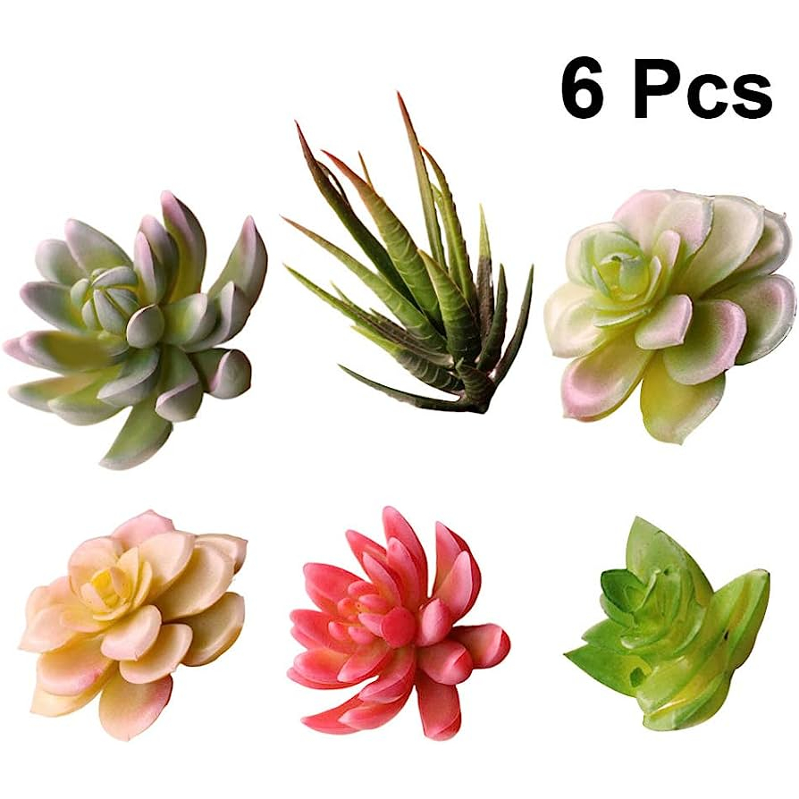 Kit c/6 Suculentas Artificiais Decorativas Sortidas em Oferta na Shopee
