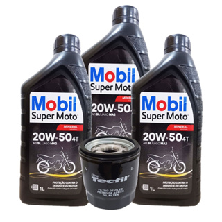 Troca de Óleo e Filtro P/ Yzf R3 / Yzf R6 / Mt 03 / Mt 07 / Xj6 Mobil 20w50 Mineral + Filtro em Oferta na Shopee